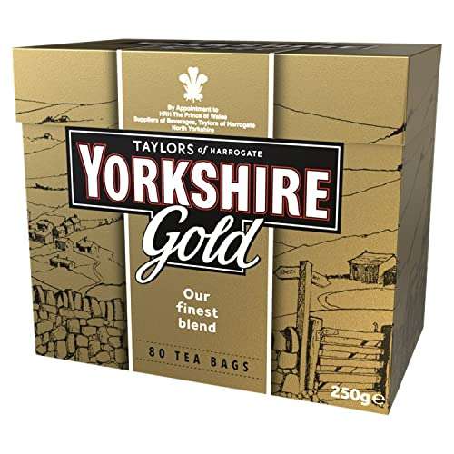 5 x 80 bags Yorkshire Gold (400 bags total) £12.50 / £11.88 Subscribe & Save @ Amazon