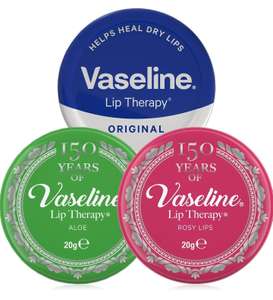 Vaseline Lip Therapy Rosy Lips / Original Lip Balm / Aloe Vera Lip 20g Tin - 89p each @ Asda