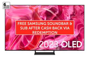 Samsung QE55S90C 55" QD-OLED 4K Smart TV + FREE Samsung HW-S800B soundbar by cashback redemption - with code