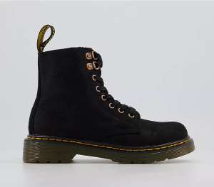 Dr. Martens Delaney Junior Inside Zip Lace Boots Black Chase Suede £40 free click and collect Office