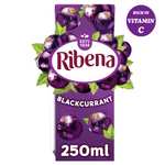 Ribena Blackcurrant Juice Drink Cartons Multipack 24 x 250ml | Real Fruit, Vit C rich, No Artificial Colours/flavours (£8.50 - £9 with S&S)