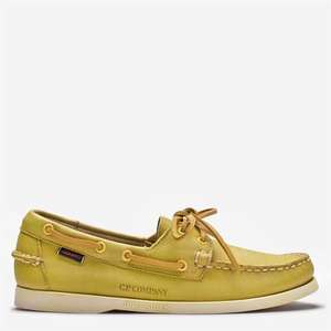CP Company x Sebago Mens Boat Shoes - Nugget Gold/Fiery Red/Total Eclips