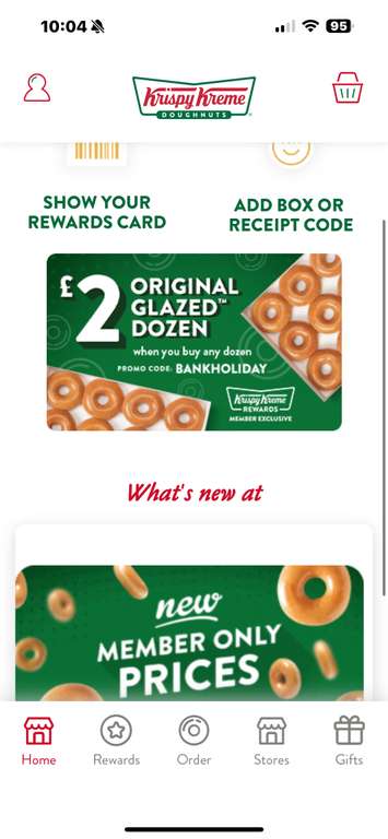 Bank Holiday - Original Glazed dozen When buying any other dozen using code - Rewards members via app