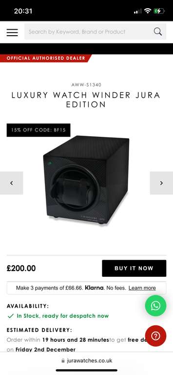 Hamilton Murph 38mm and Free Gift - e.g Watch Winder £656 with code @ C.W. Sellors