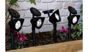 Garden by Sainsbury's Set of 4 Black Solar Spotlights - Free Click & Collect
