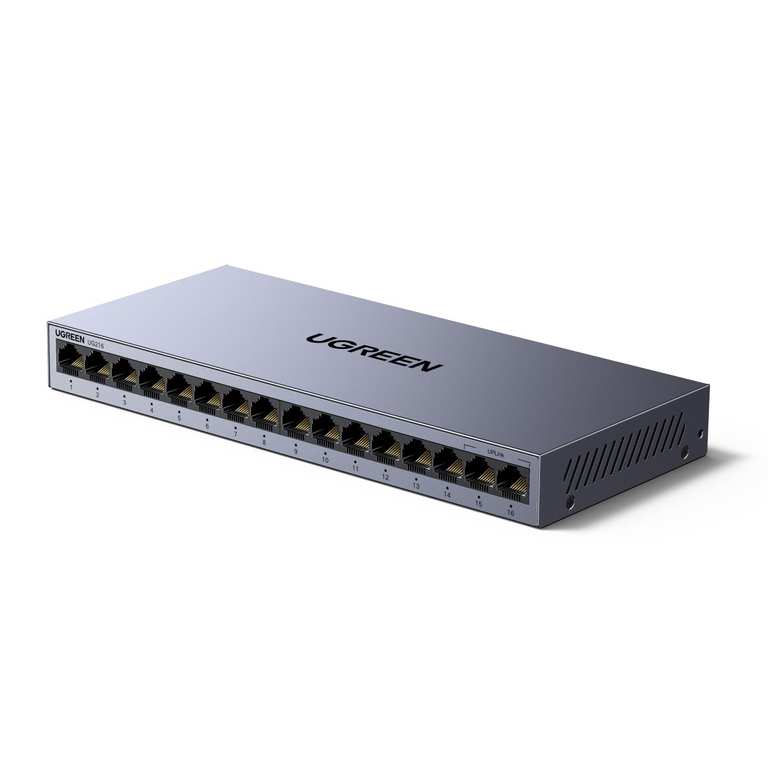 UGREEN 16 Port Gigabit Network Switch – Plug & Play, VLAN, 6kV Surge Protection [discount at checkout] @ Ugreen / FBA