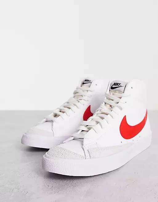 Men’s Nike Blazer Mid '77 Trainers in white with red swoosh - £41.25 With Code, Delivered @ ASOS