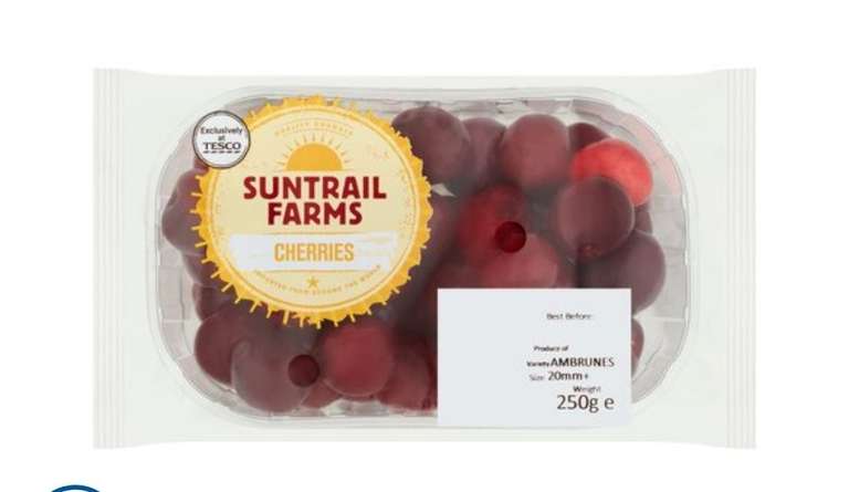 Suntrail Farms Cherries 250G now 89p (Clubcard Price) @ Tesco