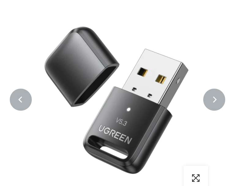 Ugreen V5.3 USB Bluetooth Adapter for PC Laptop, Plug and for Windows 11, 8.1