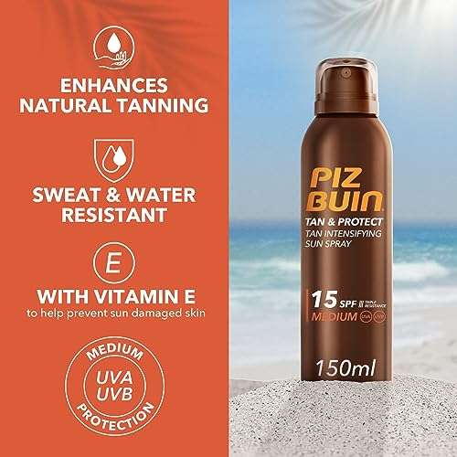 Piz Buin Tan and Protect Intensifying Sun Spray SPF 15, 150ml £5.60 with voucher and s&s
