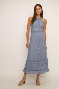 Broderie Tiered Dress £13.99 delivered @ OASIS