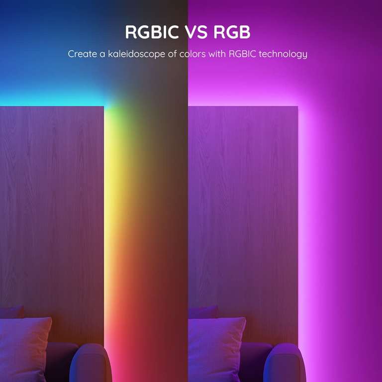Govee 5m RGBIC Bluetooth App Control LED Strip With Music Sync - £9.99 With Coupon at Govee UK / Amazon