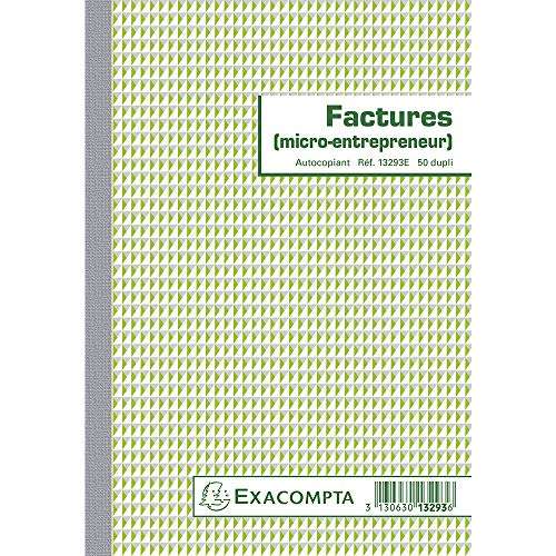 Exacompta - 1 Manifold INVOICES micro-entrepreneur - 50 numbered carbonless sheets in 2 copies 44p @ Amazon