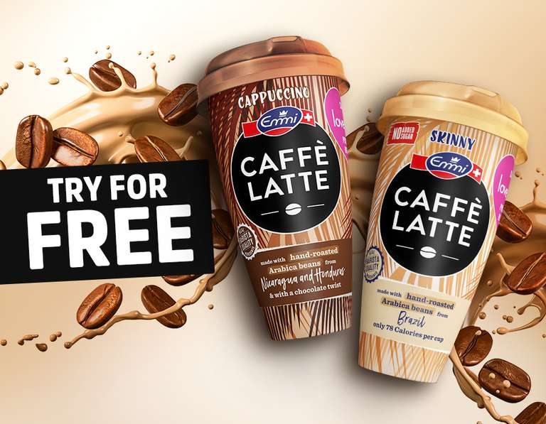 Free Emmi Caffè Latte Caramel, Skinny & Cappuccino 230ml bottles via Coupon at Tesco or Asda