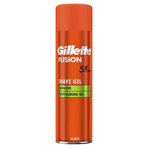 Gillette Fusion5 Ultra Sensitive Shaving Gel with Almond Oil for Men, 200 ml £2 / £1.80 Subscribe & Save @ Amazon