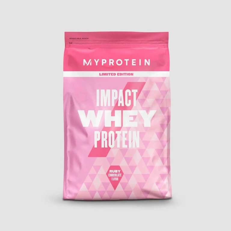 My Protein IMPACT WHEY 250g RUBY CHOCOLATE - £2.08 with code + £3.99 delivery @ Myprotein