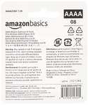 Amazon Basics AAAA 1.5 Volt Everyday Alkaline Batteries - Pack of 8 £4.58 @ Amazon