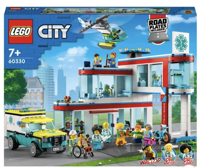 LEGO City 60330 Hospital Set with Ambulance Toy Truck