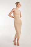 PINK VANILLA Ribbed Maxi Dress With Cutout Back and Split + Free Delivery with code