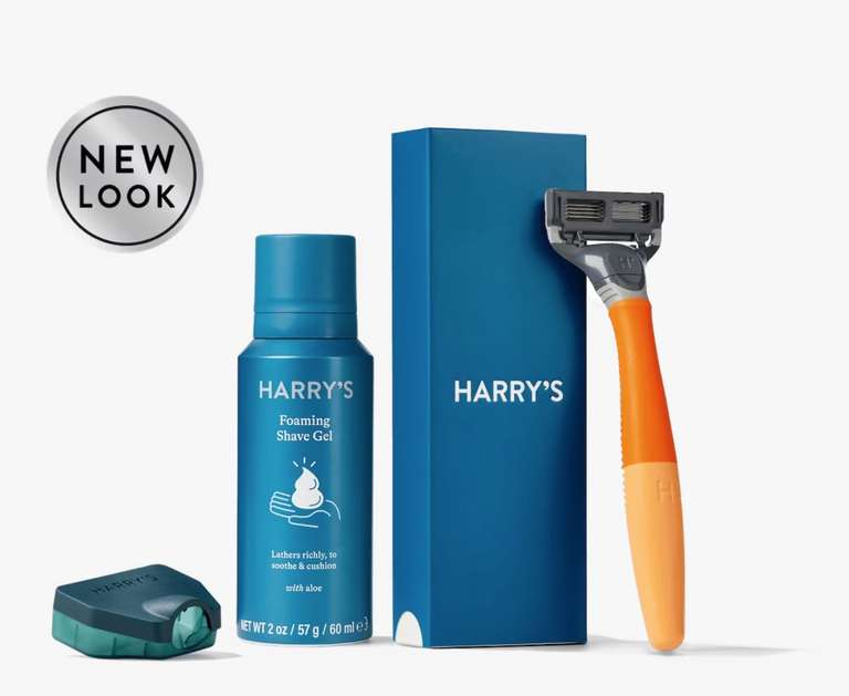 Harry's Trial/Subscription Grooming Set - Five-blade razor cartridge / Handle / shave gel - Just pay £3.95 delivery @ Harrys