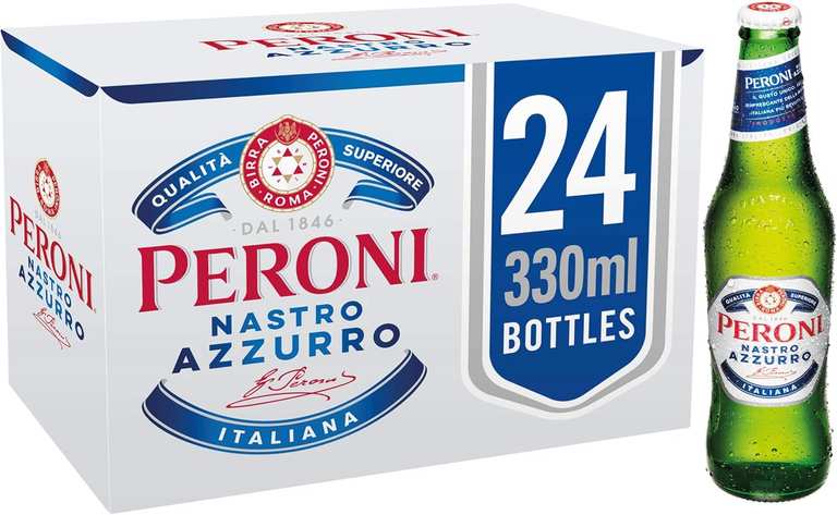 Peroni Nastro Azzurro Italian Lager 24 x 330ml Bottles 5% ABV (£17.98 Subscribe & Save) W/Voucher
