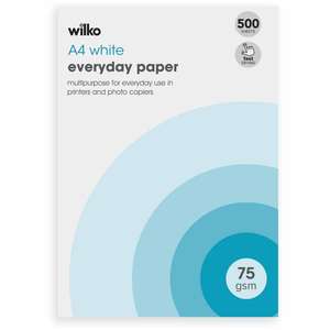 Ordinary Wilko A4 Copier Paper 500 Sheets ream Instore only £4.45 each or £8 for 2 pks (Free Collection / Selected Stores) @ Wilko