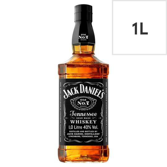 Jack Daniel's Tennessee Whiskey 1L (Including Apple & Honey variants) - £20 (Clubcard) @ Tesco