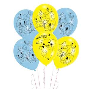 (PKT) Child Pokemon 4 Sided Latex Balloons 11"/27.5cm (6 pack)
