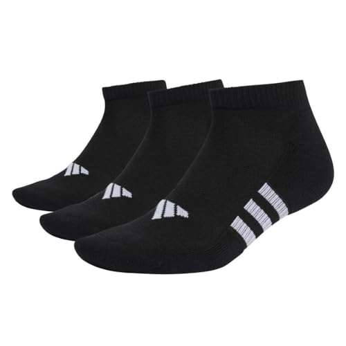 Adidas Unisex Performance Cushioned Low Socks 3 Pairs Socks - Black - Medium Size