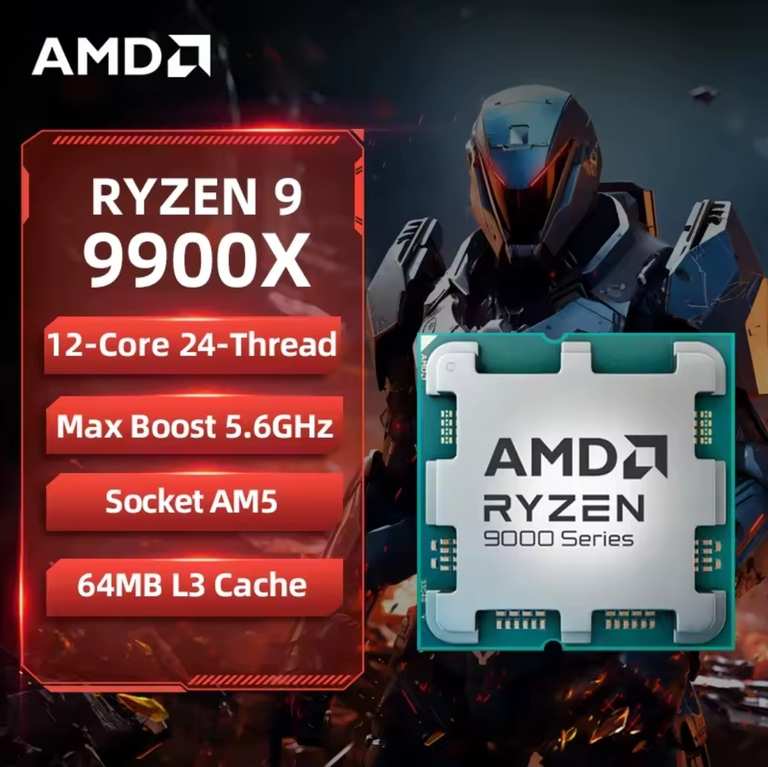 Ryzen 9 9900X Game CPU R9 9900X Up to 5.6GHz 12-Core 24-Thread Socket AM5 - Sold by Binary Tech Store