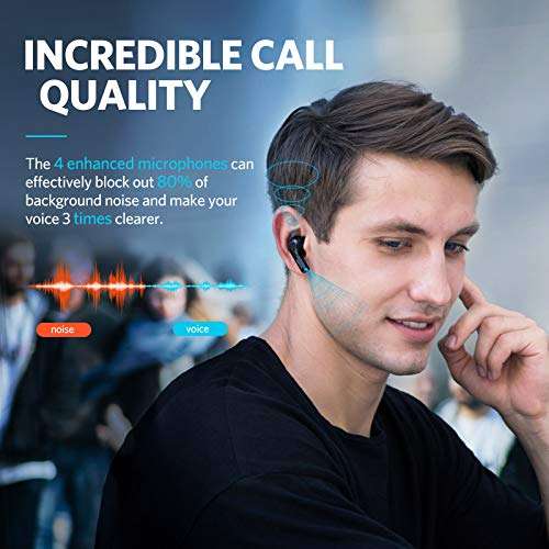EarFun Air Bluetooth In-Ear Headphones with 4 Mics ENC, IPX7, Wireless Charge, Game Mode, App Customize EQ, 35H w/code - EarFun UK FBA
