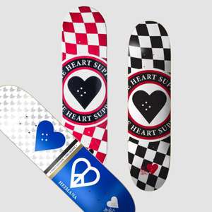 The Heart Supply Skateboard Decks + Free Grip From £23.99 - £25.99 Each Delivered @ Rollersnakes (UK Mainland)