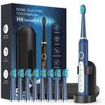 Sonic Electric Toothbrush for Adults - Rechargeable Electric Toothbrushes with 8 Brush Heads, & Travel Case - £9.99 @ Amazon