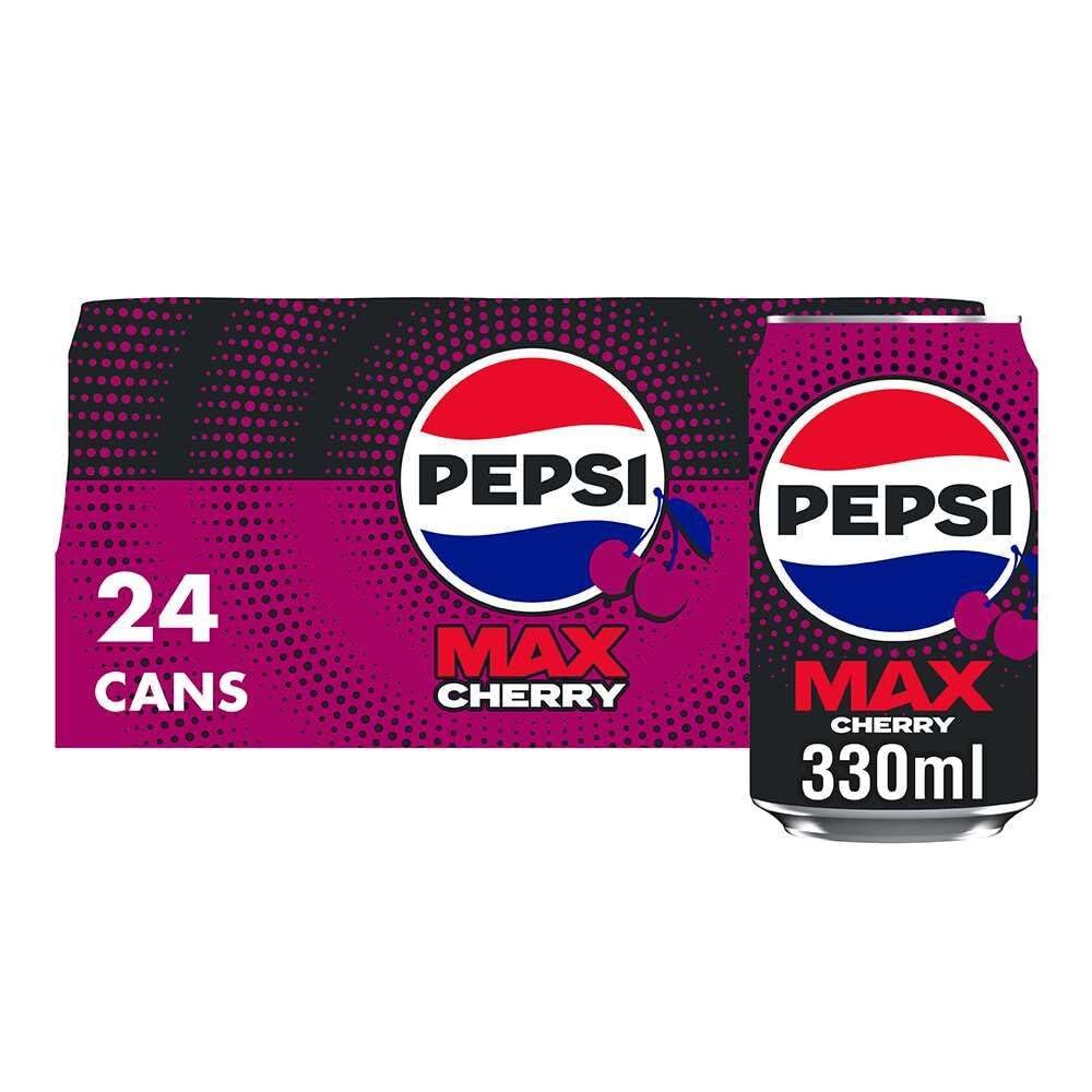Pepsi Max Cherry No Sugar 330ml 24 Cans - Amazon Business customers
