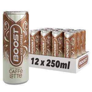 Boost Iced Coffee Caffe Latte, 12 x 250 ml, Ready-To-Drink Cold Brew Coffee Drink - £5.37 S&S