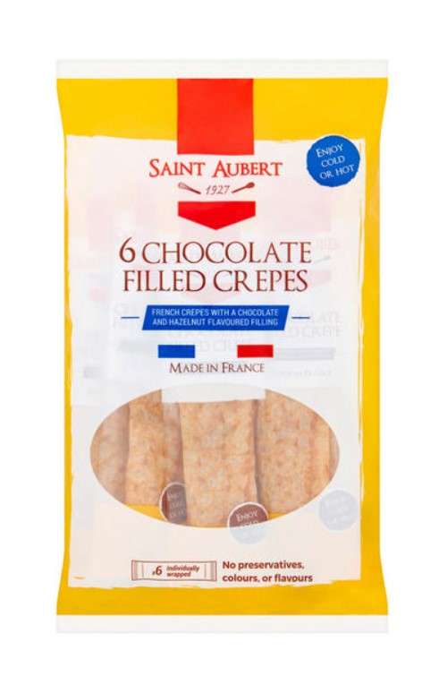 Saint aubert chocolate and hazelnut filled crepes - six pack instore Borehamwood
