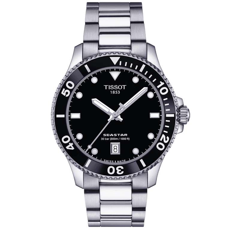 Tissot Seastar 1000 40mm Black Dial & Bezel Quartz Bracelet Mens Watch
