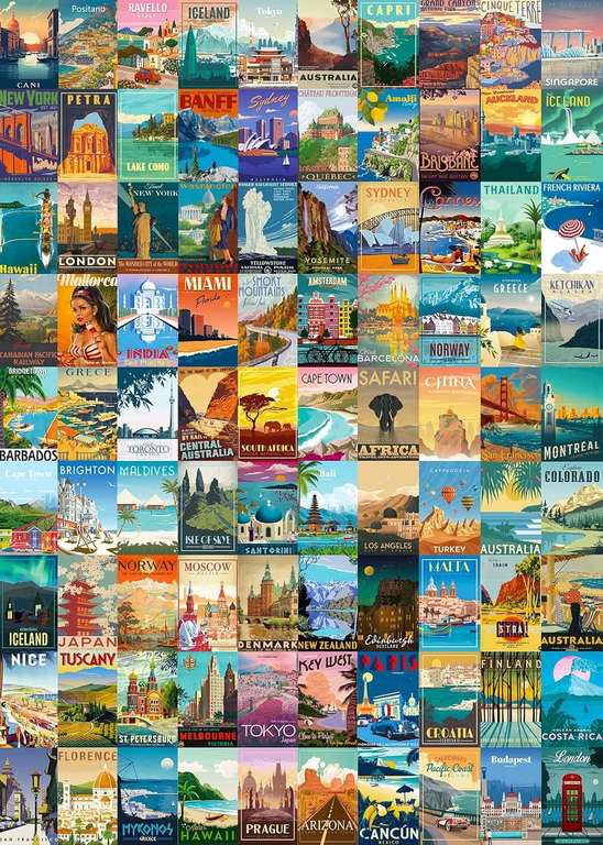 Canada Travel Collage Jigsaw Puzzle – 500 Piece Vintage Poster Puzzle For Adults