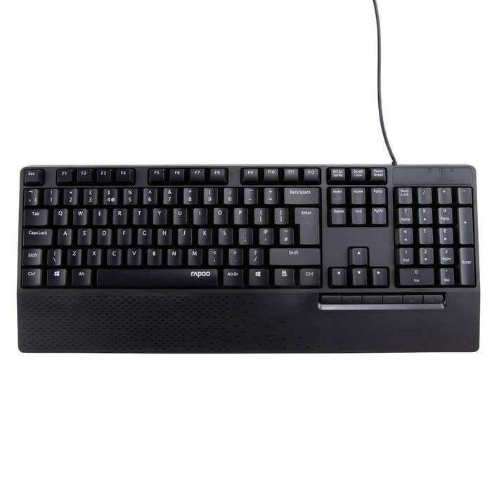 Rapoo NK2000 USB Keyboard Spill Resistant Wired Home and Office with Multimedia Keys