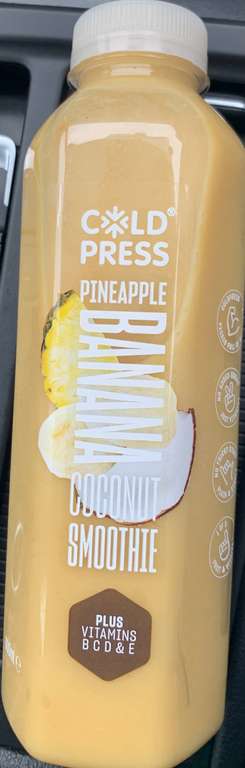 Cold Press Pinapple, Banana and coconut smoothie 49p Colne Lancashire Farmfoods