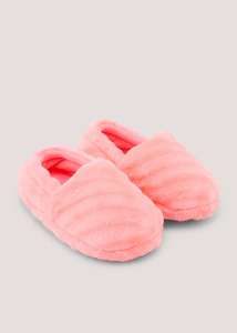 Girls Pink Faux Fur Mule Slippers, Infant Sizes + 99p C&C