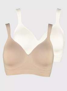 Latte Nude & White Seamless Stretch Bra 2 Pack £5.40 with Free Click and collect from Argos
