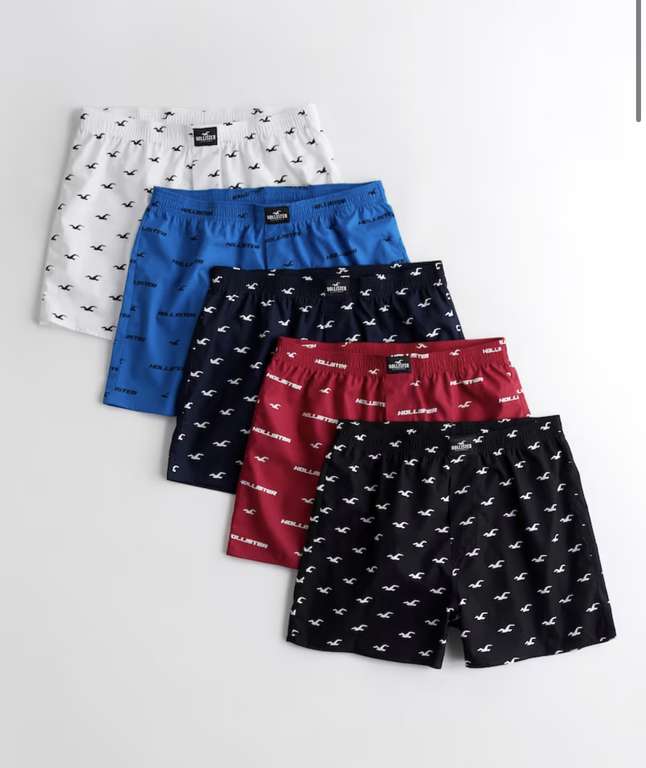 Men’s Hollister Boxer 5-Pack £20.29 (members price) + free click & collect @ Hollister