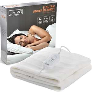 LIVIVO ELECTRIC UNDER BLANKET SINGLE, DOUBLE, KING (single or dual control) FREE delivery from £25.95 @ ebay / sashtime