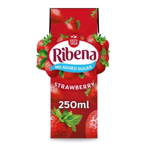 Ribena Strawberry No Added Sugar Cartons - Multipack 24x 250ml (£6.80 / £7.20 subscribe and save)