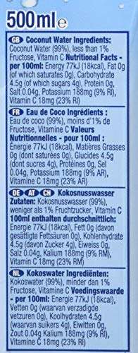 Vita Coco,500 ml (Pack of 12) Coconut Water Tetra pak Original (Pure) 12x500ml