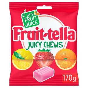 Fruittella Juicy Chews Sweets/Duo Stix Sharing Bag 170g 50p @ Ocado