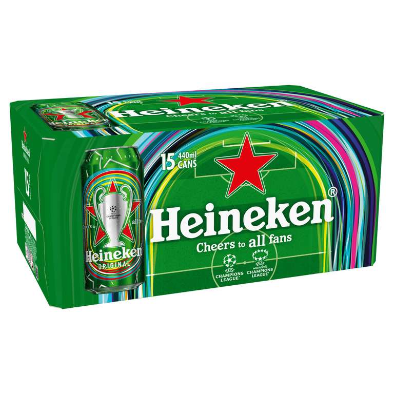 Heineken Premium Lager Beer, 15 x 440ml (5%) W/voucher