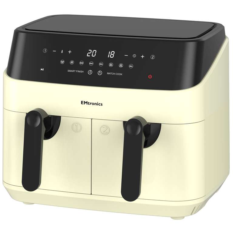 EMtronics Double Basket Air Fryer Large Digital 9 Litre Dual with Timer (Various colours) £94.99 with code @ eBay / electric_mania