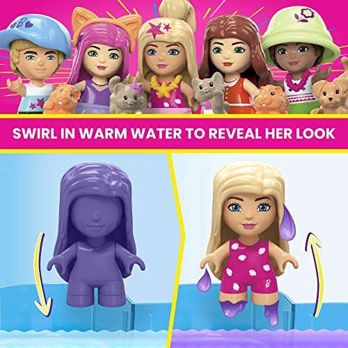 MEGA Barbie Color Reveal Building Toys Dreamhouse with 30+ Surprises, 5 Micro Dolls and 6 Pets £28.99 @ Amazon